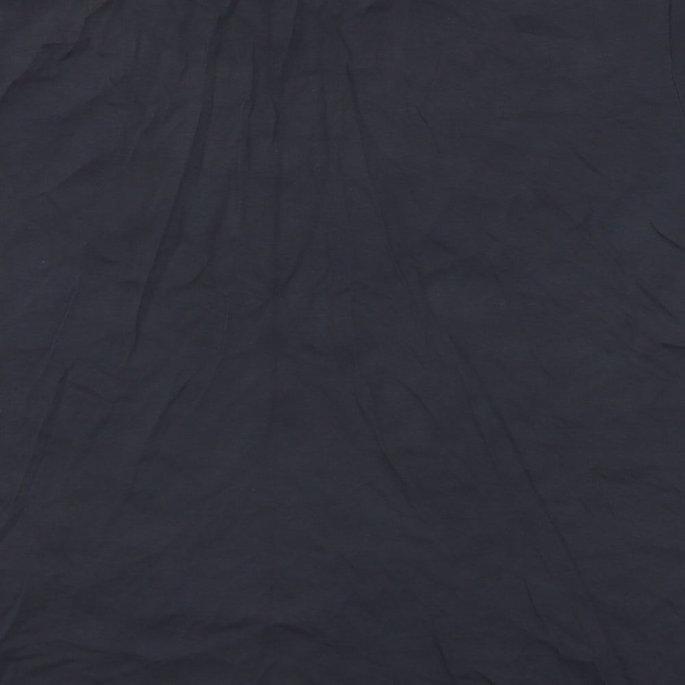 P.O. Box Mens Grey  Cotton  T-Shirt Size L Round Neck  - American football
