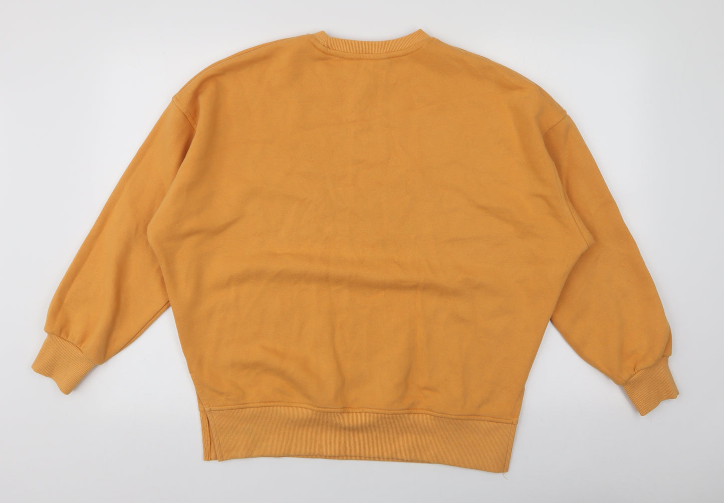 New Look Womens Yellow  Cotton Pullover Sweatshirt Size 10  Pullover
