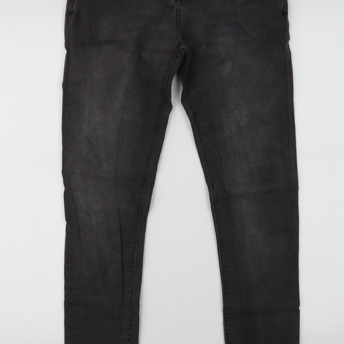 ASOS Mens Grey  Cotton Skinny Jeans Size 28 in L32 in Slim Zip
