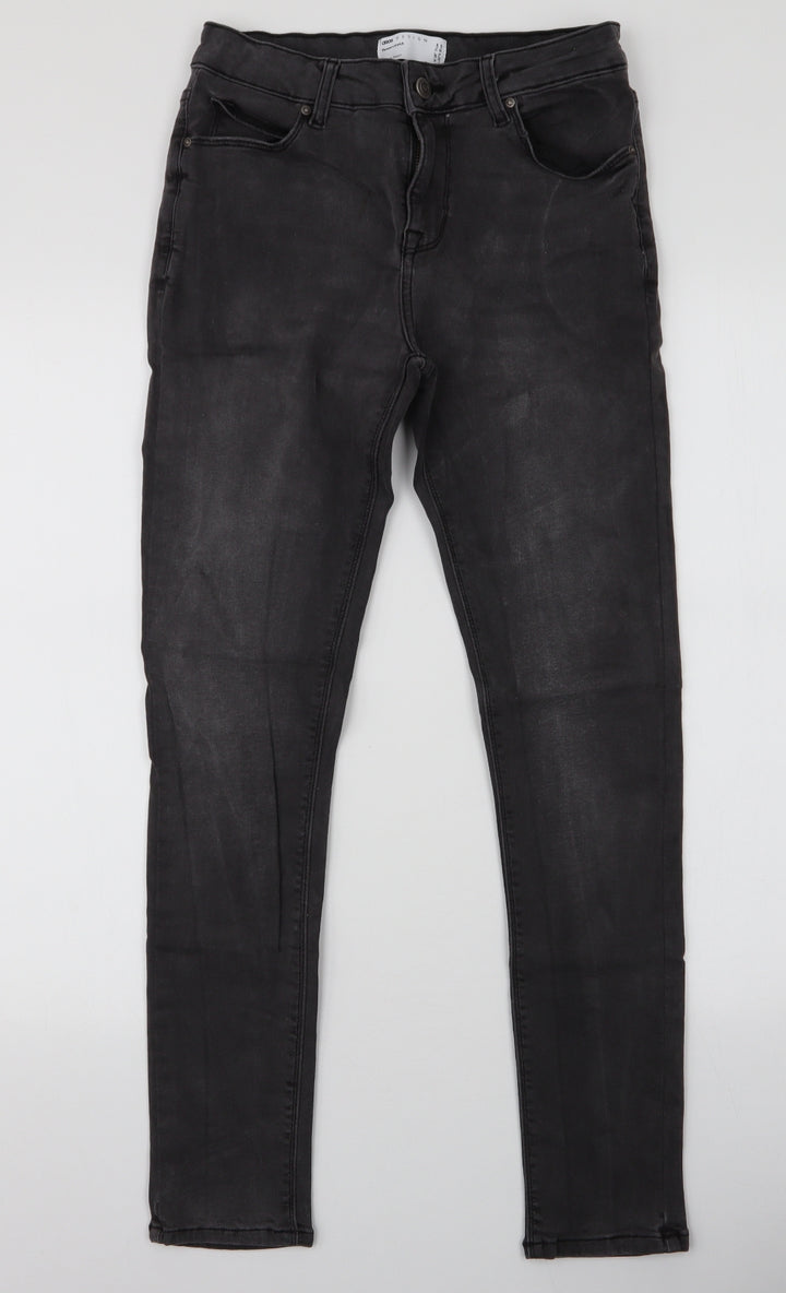 ASOS Mens Grey  Cotton Skinny Jeans Size 28 in L32 in Slim Zip