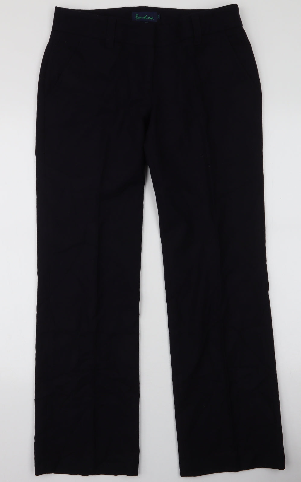 Boden Womens Blue  Wool Trousers  Size 10 L31 in Regular Zip