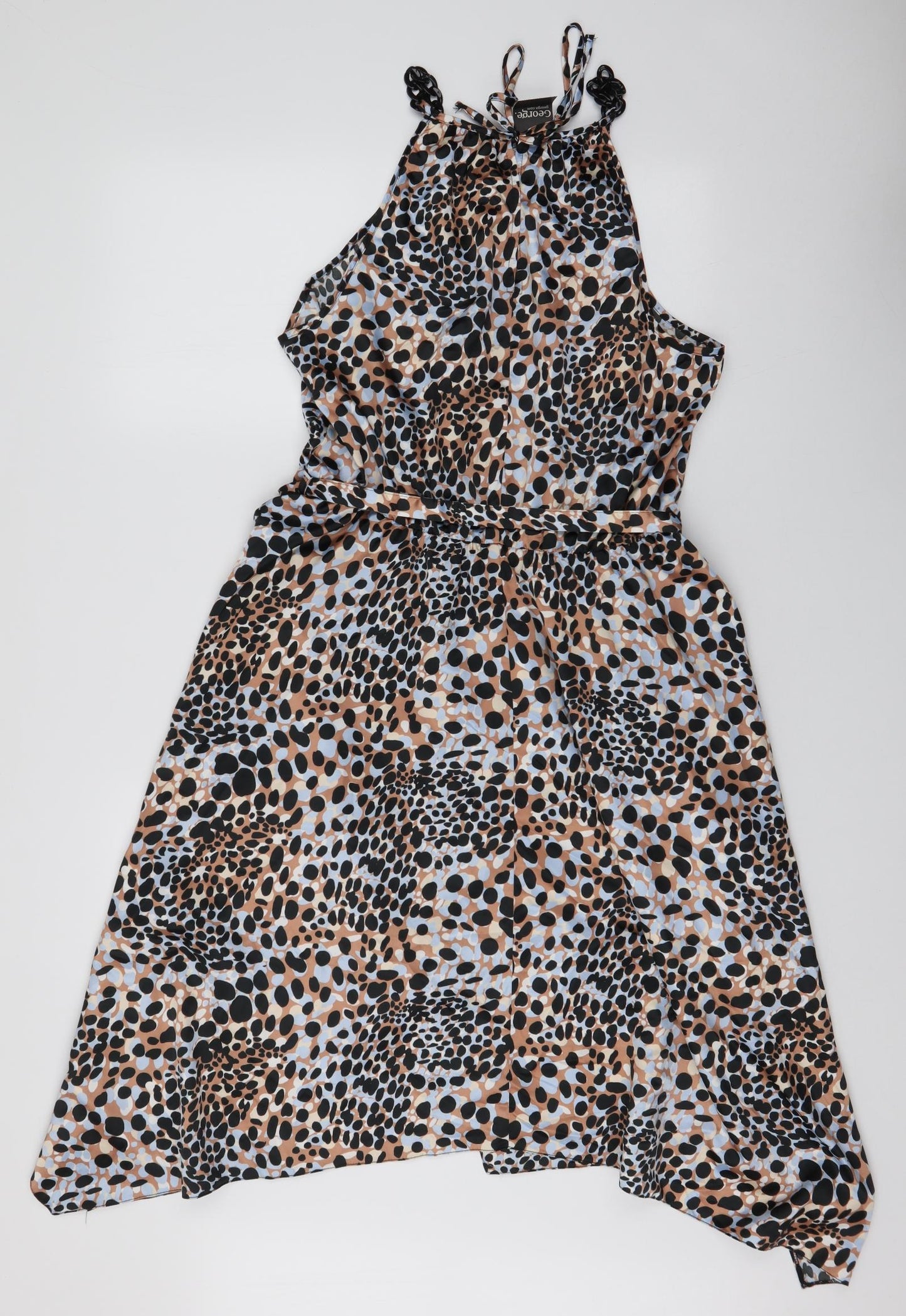 George Womens Multicoloured Polka Dot Polyester Trapeze & Swing  Size 14  Halter Tie