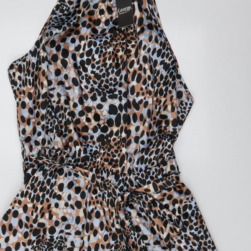 George Womens Multicoloured Polka Dot Polyester Trapeze & Swing  Size 14  Halter Tie