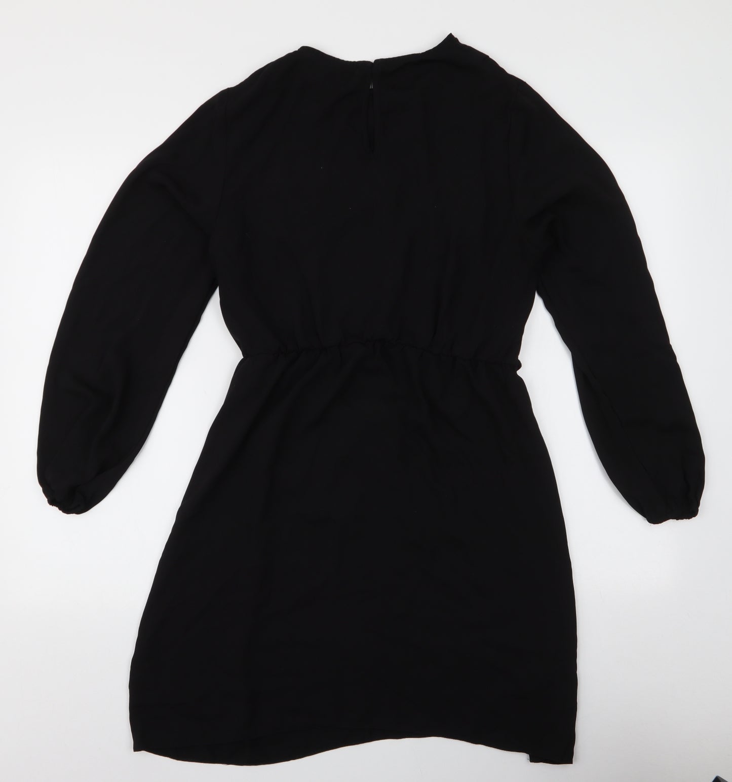 Papaya Womens Black  Polyester A-Line  Size 14  Round Neck Button