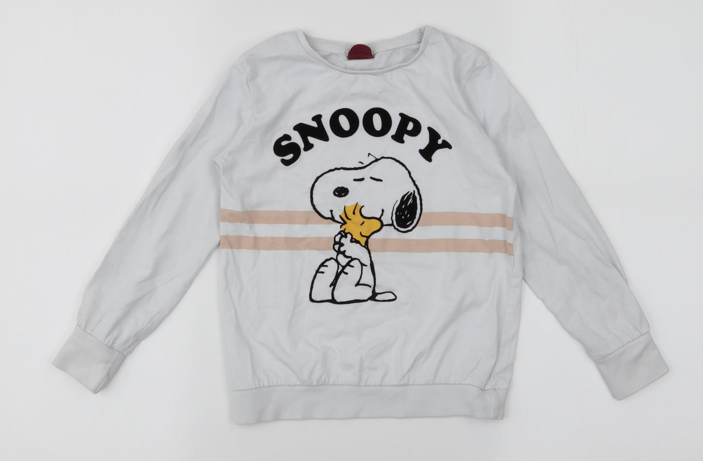 George Girls White  100% Cotton Pullover Sweatshirt Size 7-8 Years  Pullover - Peanuts Snoopy