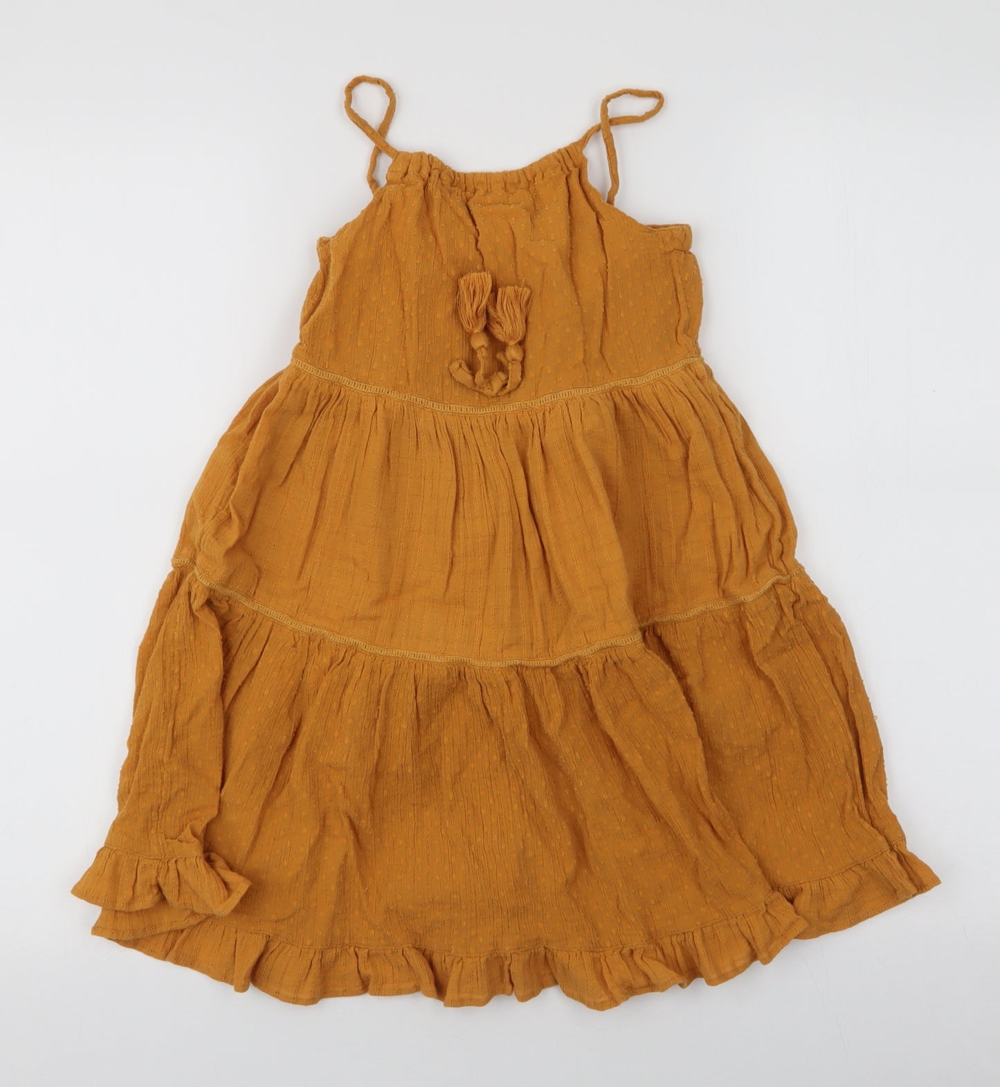 TU Girls Orange  100% Cotton Trapeze & Swing  Size 6 Years  High Neck Pullover