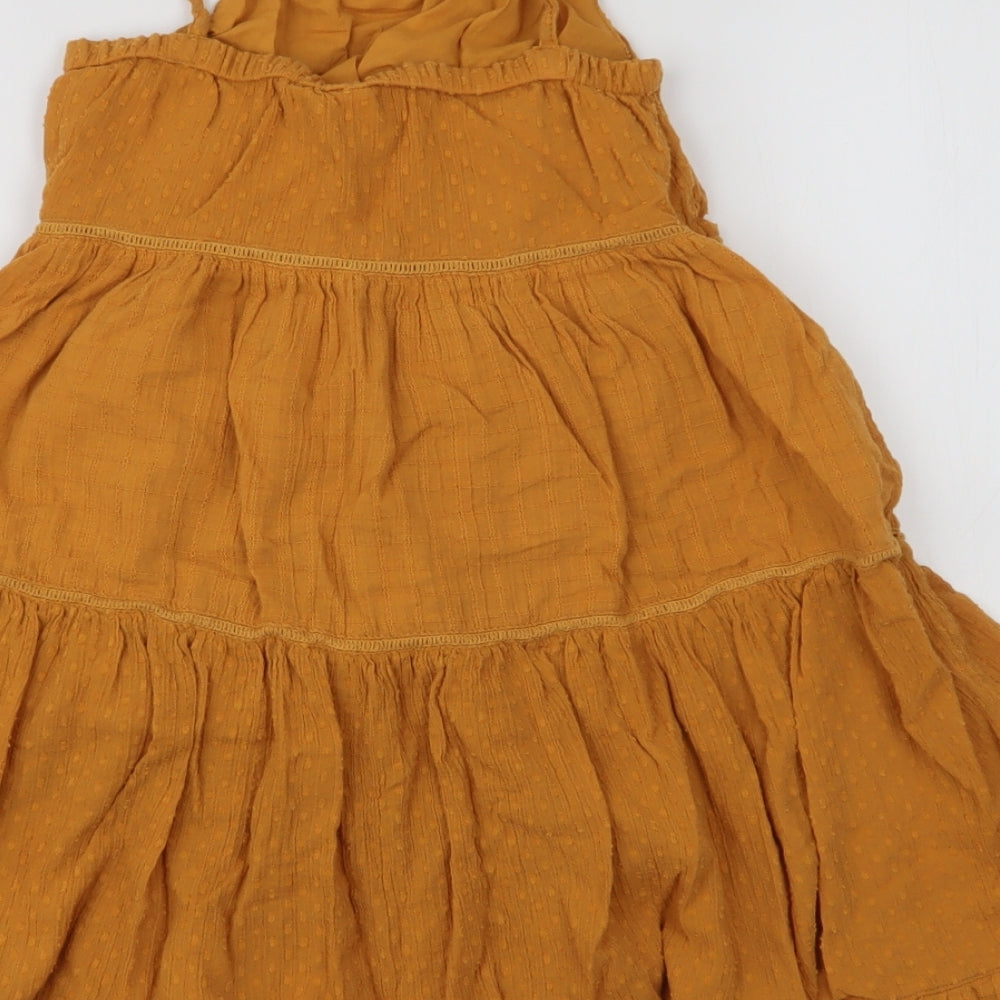 TU Girls Orange  100% Cotton Trapeze & Swing  Size 6 Years  High Neck Pullover