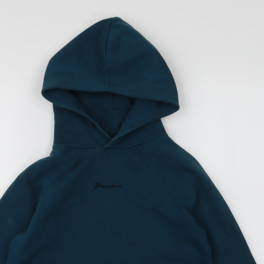 George Boys Green  Cotton Pullover Hoodie Size 8-9 Years  Pullover