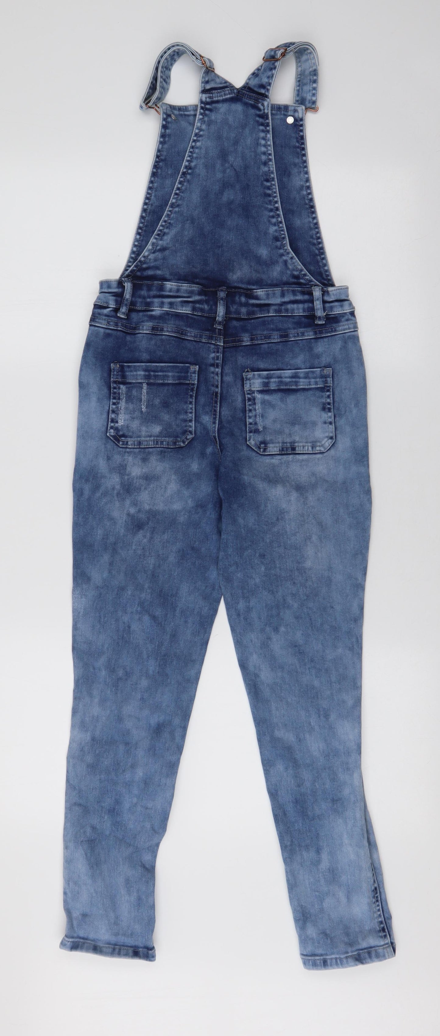 Denim & Co Girls Blue  Polyester Dungaree One-Piece Size 11-12 Years  Button