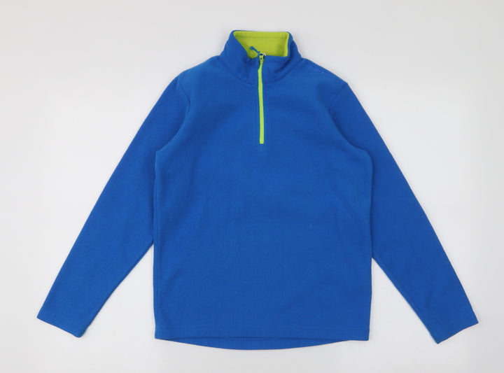 Quechuo Boys Blue  Polyester Pullover Sweatshirt Size 12 Years  Zip