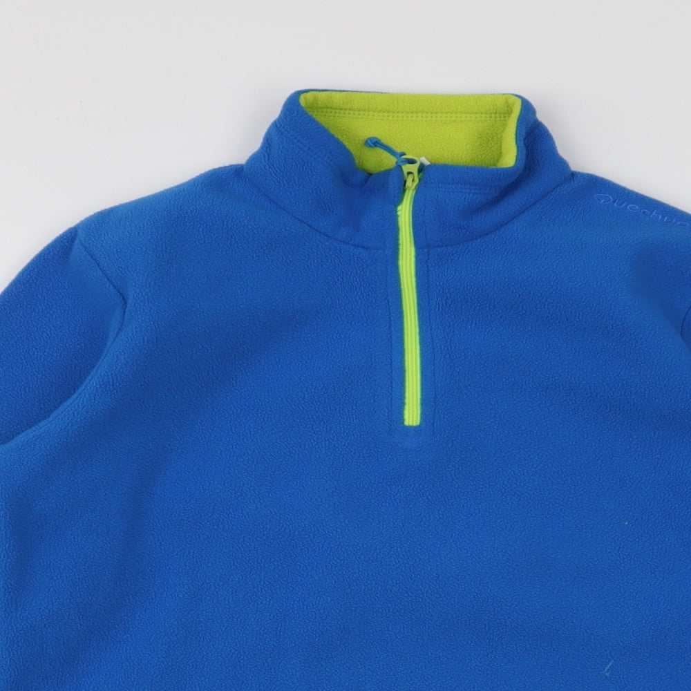 Quechuo Boys Blue  Polyester Pullover Sweatshirt Size 12 Years  Zip