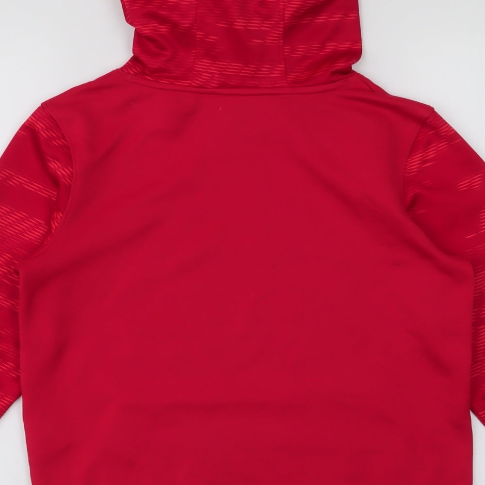 Under armour Boys Red  Polyester Pullover Hoodie Size L  Pullover