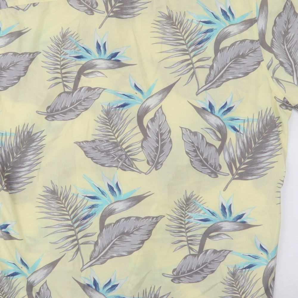 Primark Mens Multicoloured Floral Cotton  Button-Up Size XL Collared Button