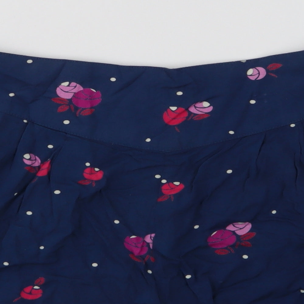 Influence Womens Blue Floral Polyester Sweat Shorts Size 10 L3 in Regular Zip