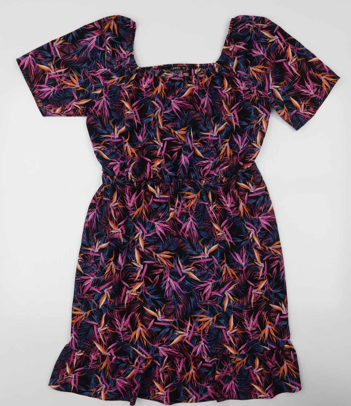 Dunnes Stores Womens Multicoloured Floral Polyester A-Line  Size M  Off the Shoulder Pullover