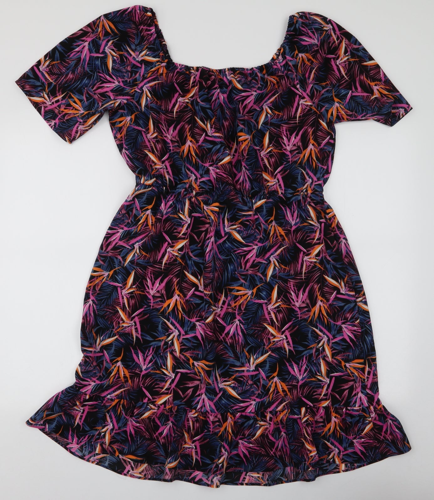 Dunnes Stores Womens Multicoloured Floral Polyester A-Line  Size M  Off the Shoulder Pullover