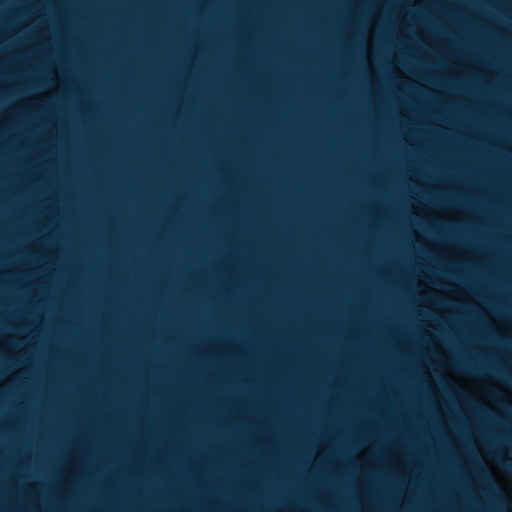 Atmosphere Womens Blue  Polyester Basic Blouse Size 10 High Neck