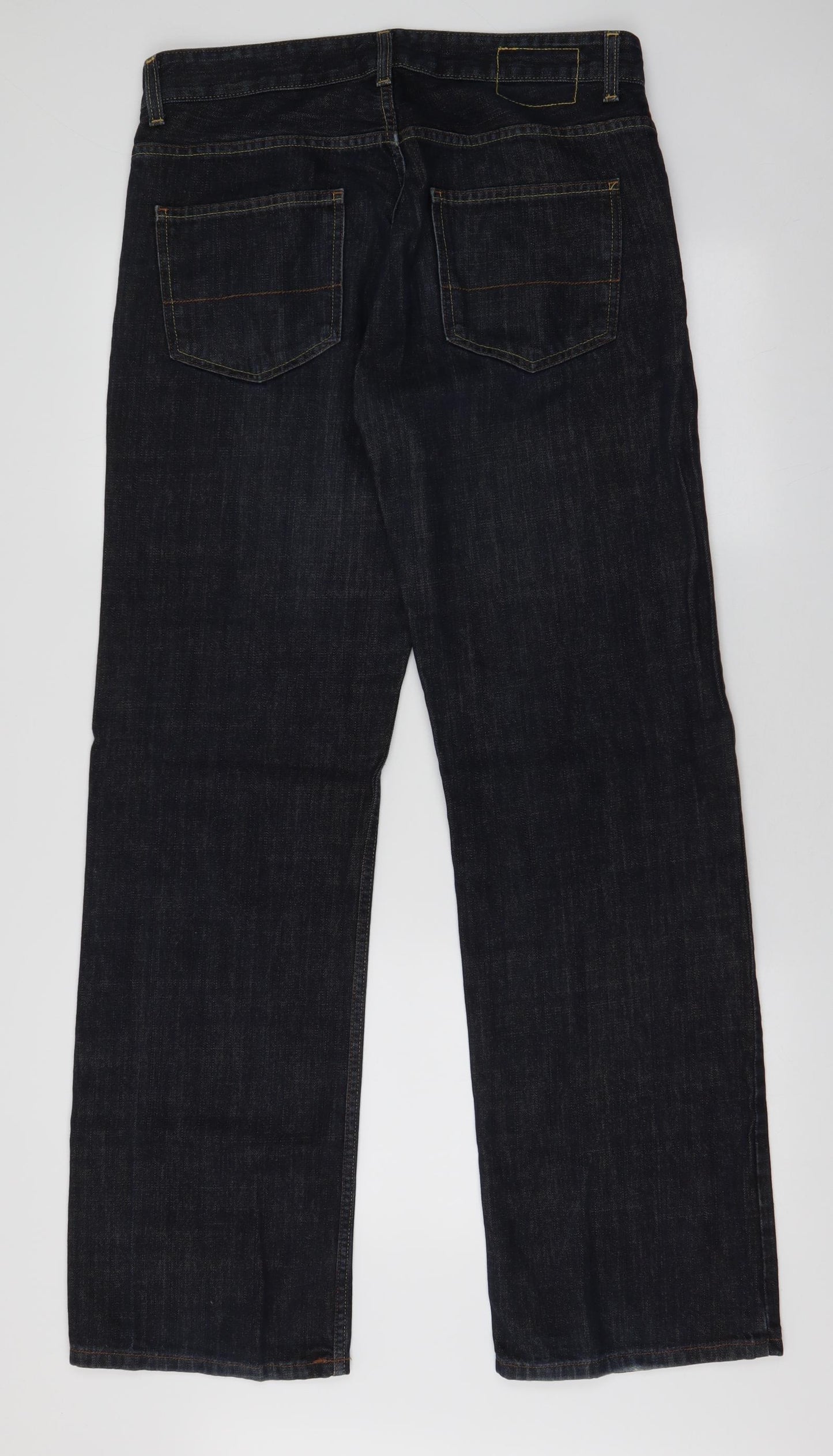 NEXT Mens Blue  Cotton Straight Jeans Size 34 in L32 in Regular Zip
