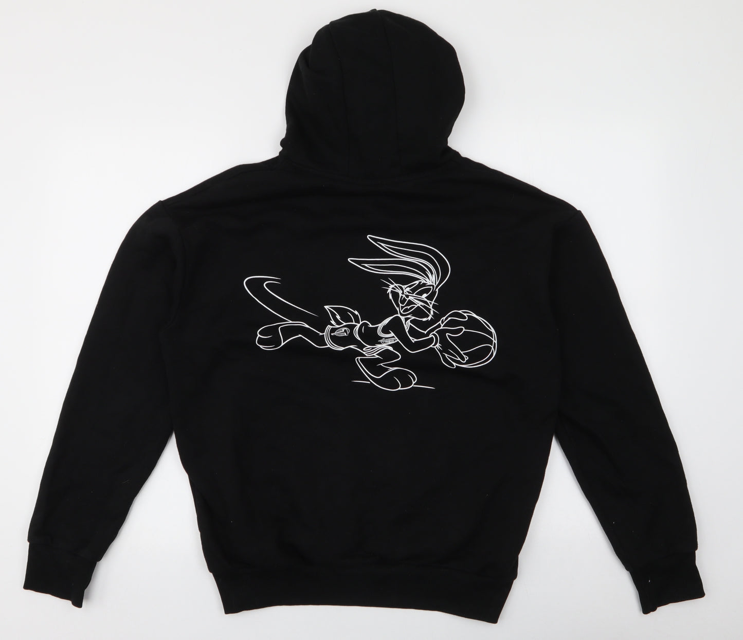 Primark Mens Black  Polyester Pullover Hoodie Size M   - Space jam