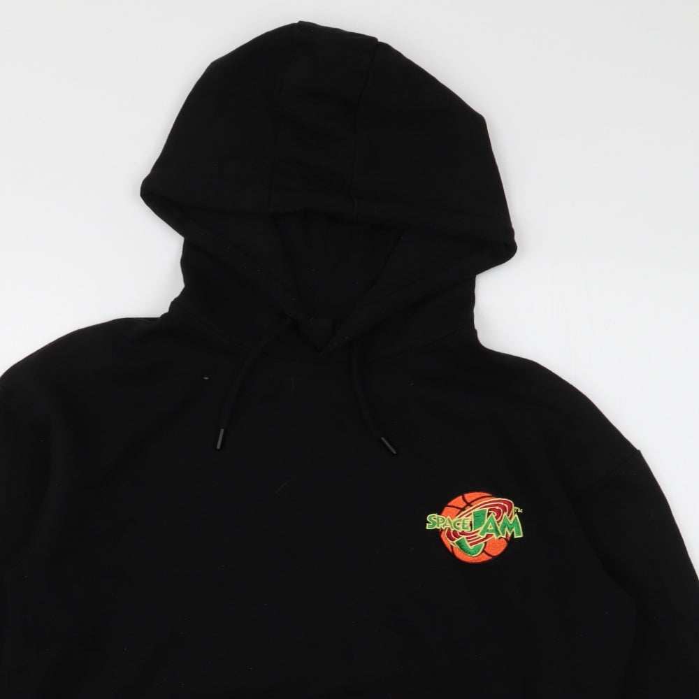 Primark Mens Black  Polyester Pullover Hoodie Size M   - Space jam
