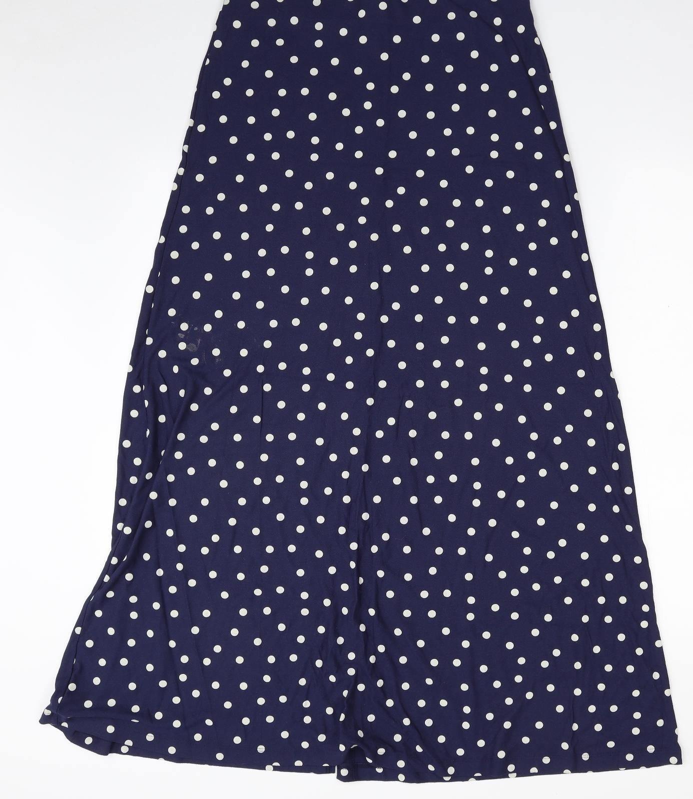 F&F Womens Blue Polka Dot Viscose A-Line Skirt Size 10