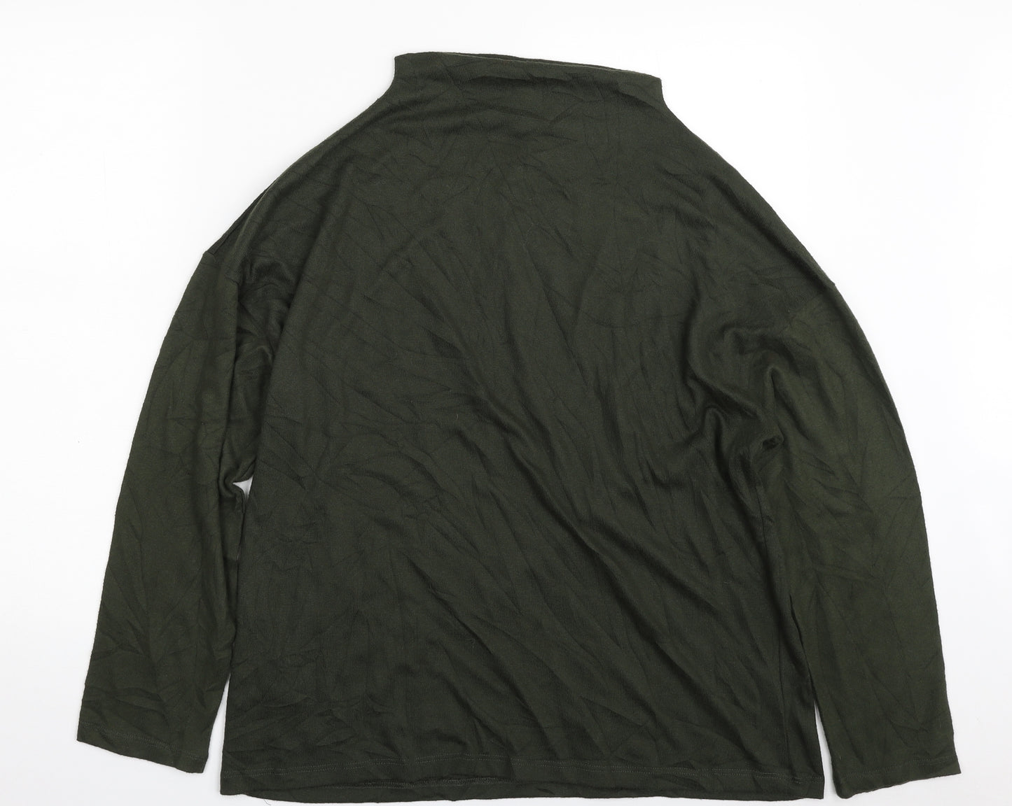 FreeQuent Womens Green High Neck  Viscose Pullover Jumper Size L