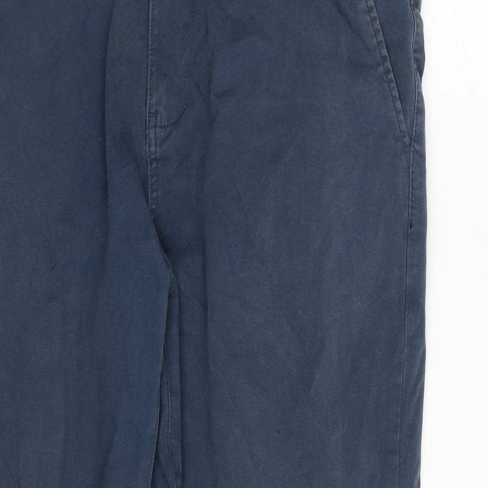 F&F Mens Blue  Cotton Trousers  Size 36 in L30 in Regular Zip