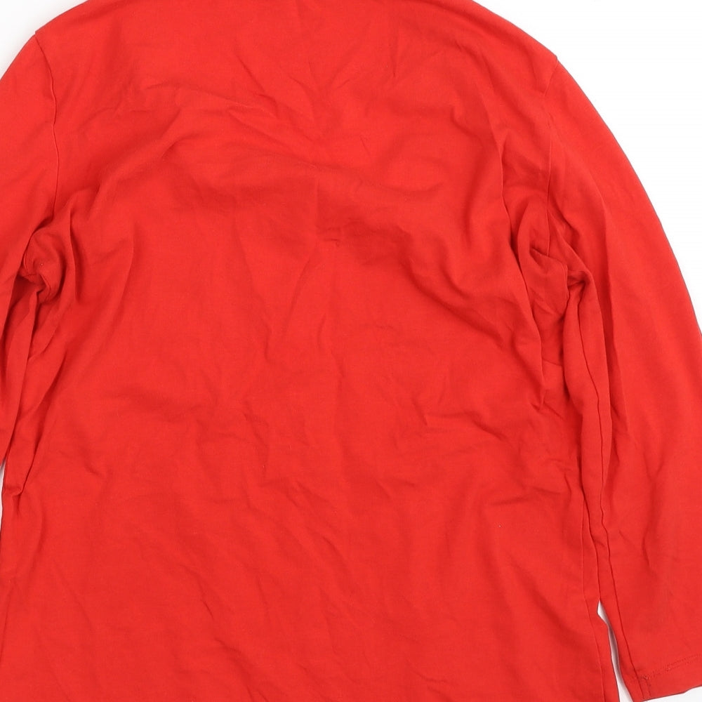 F&F Womens Red  Cotton Basic T-Shirt Size 8 Scoop Neck