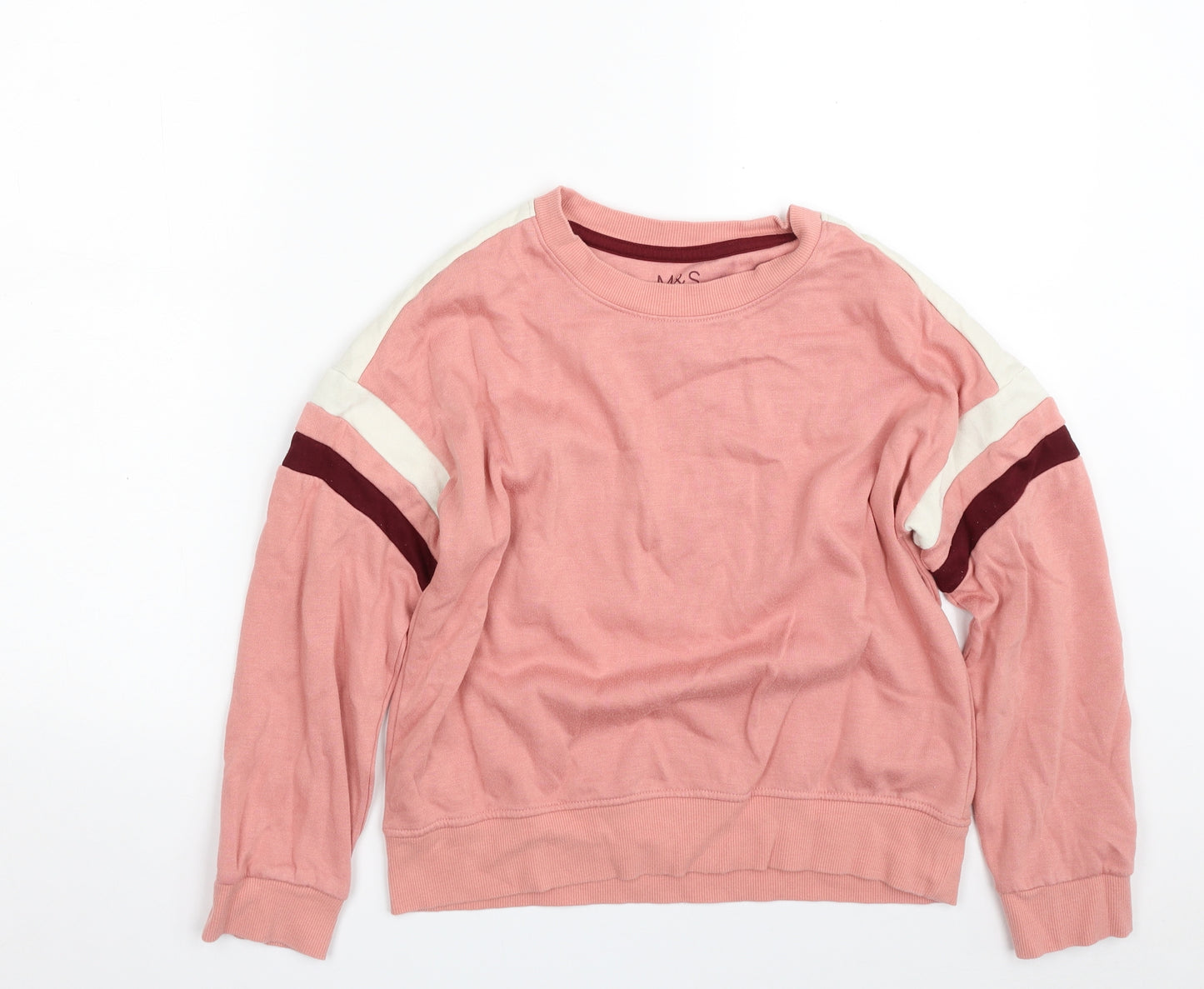 Marks and Spencer Girls Pink  Polyester Pullover Sweatshirt Size 11-12 Years  Pullover