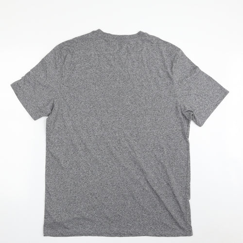 F&F Mens Grey  Cotton  T-Shirt Size XL Crew Neck  - Porth Beach Newquay