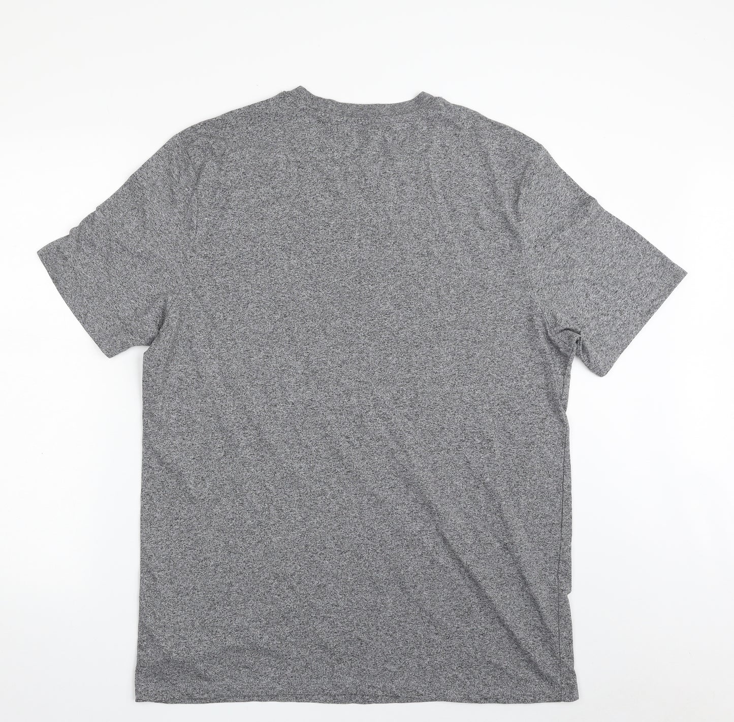 F&F Mens Grey  Cotton  T-Shirt Size XL Crew Neck  - Porth Beach Newquay