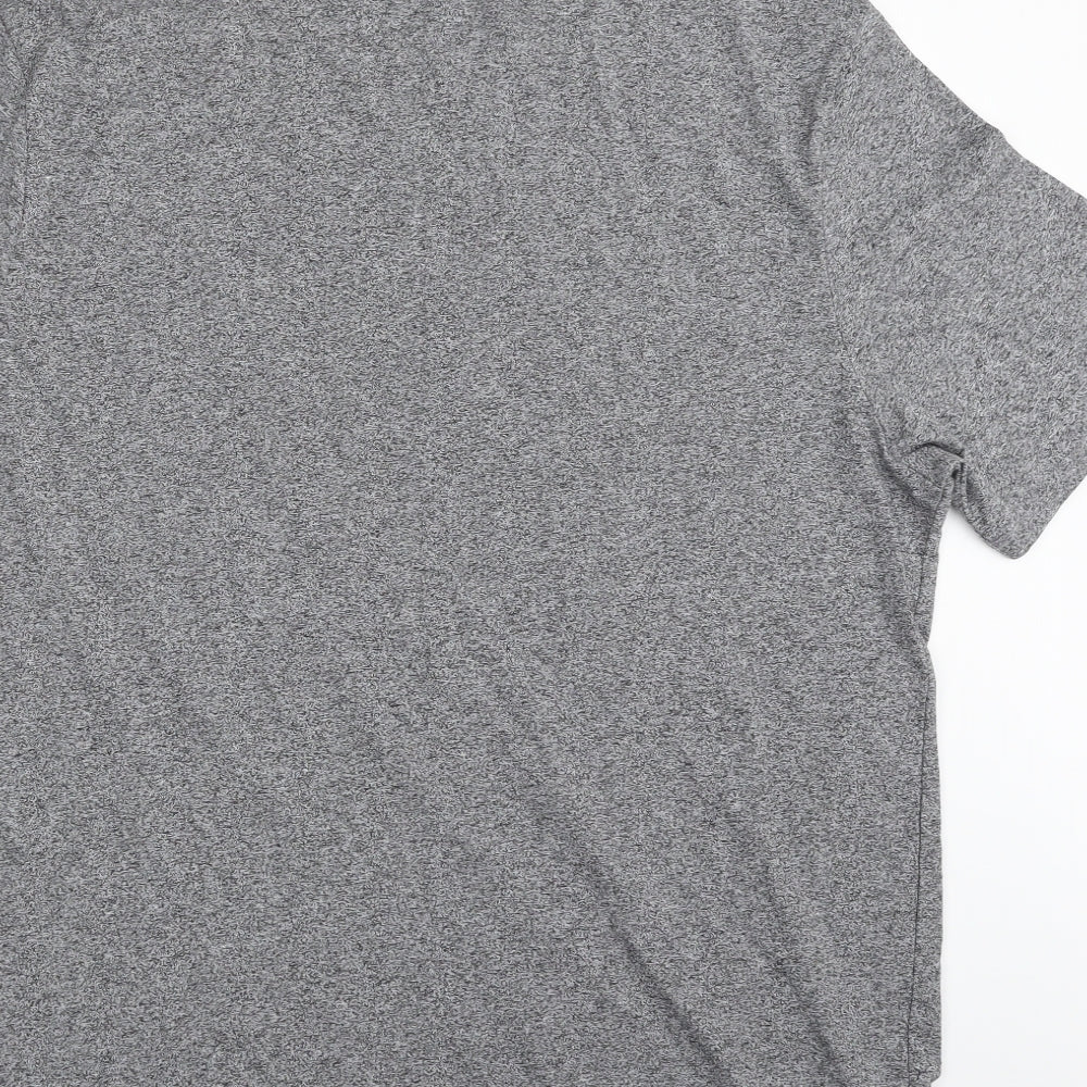 F&F Mens Grey  Cotton  T-Shirt Size XL Crew Neck  - Porth Beach Newquay