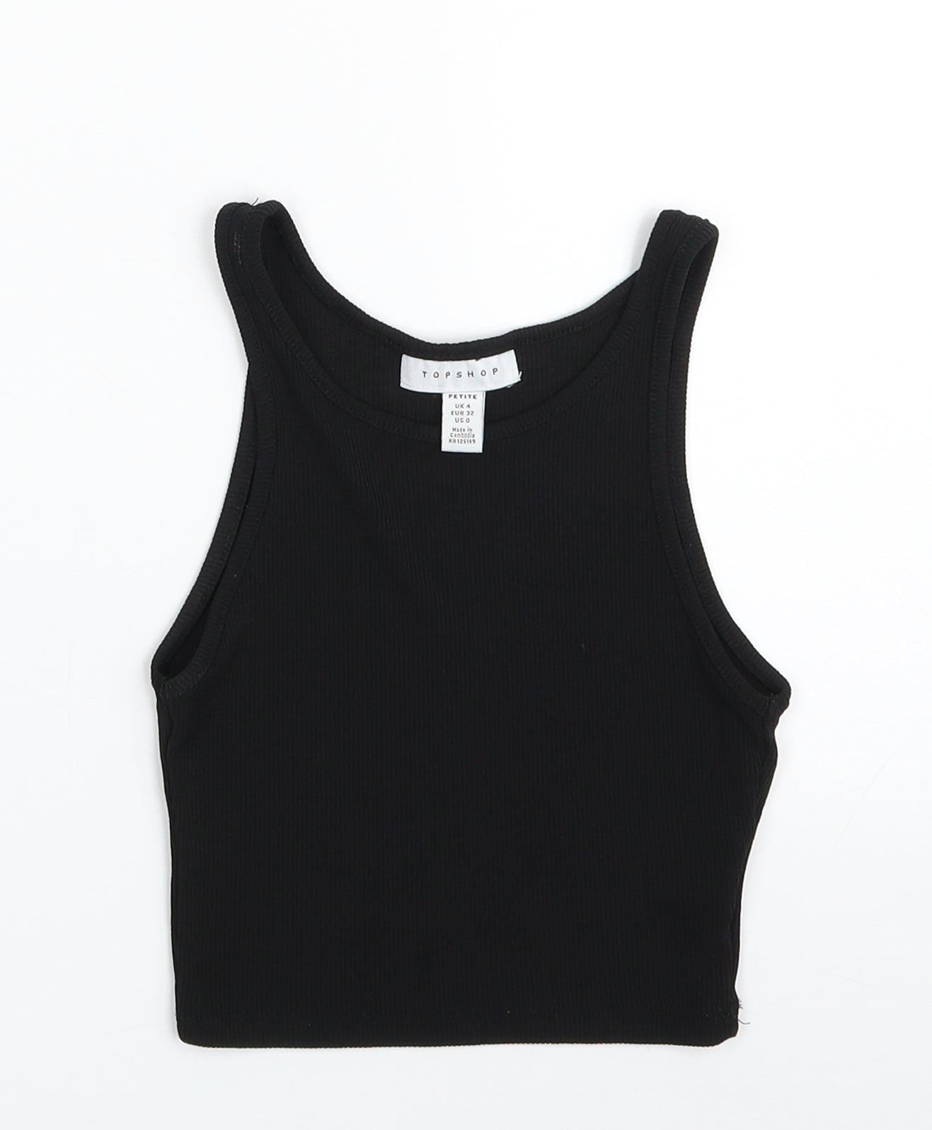 Topshop Womens Black  Polyester Pullover Sweatshirt Size 4  Pullover - Cropped