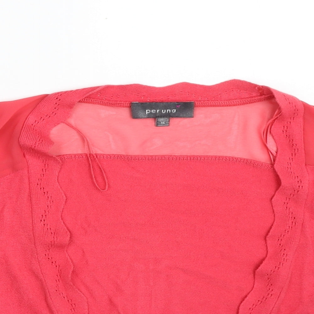 Per Una Womens Pink V-Neck  Viscose Cardigan Jumper Size 16
