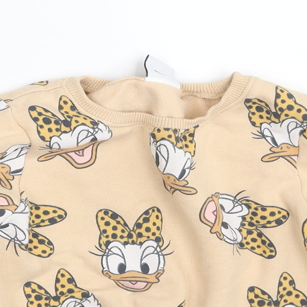 NEXT Girls Beige  Cotton Pullover Sweatshirt Size 5 Years  Pullover - Minnie Mouse