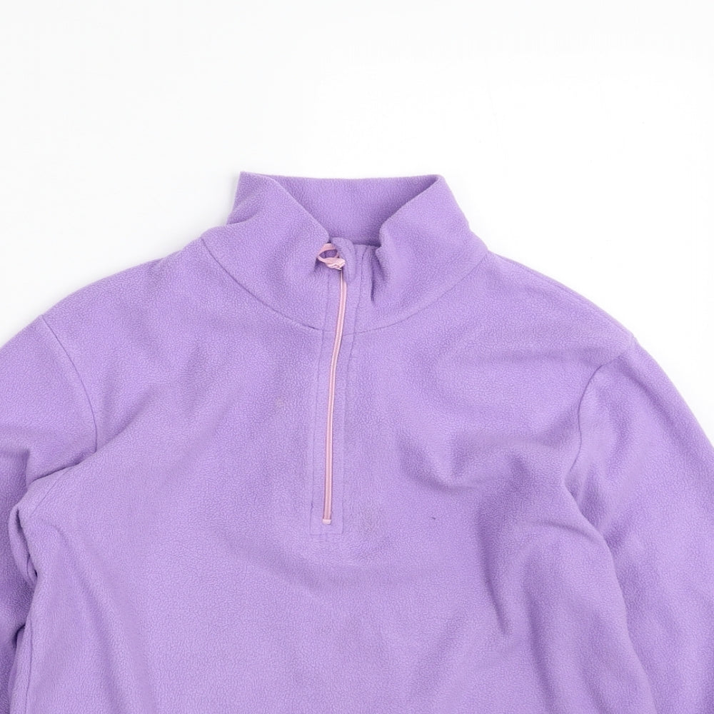 Mountain Warehouse Girls Purple  100% Polyester Pullover Sweatshirt Size 13 Years  Zip