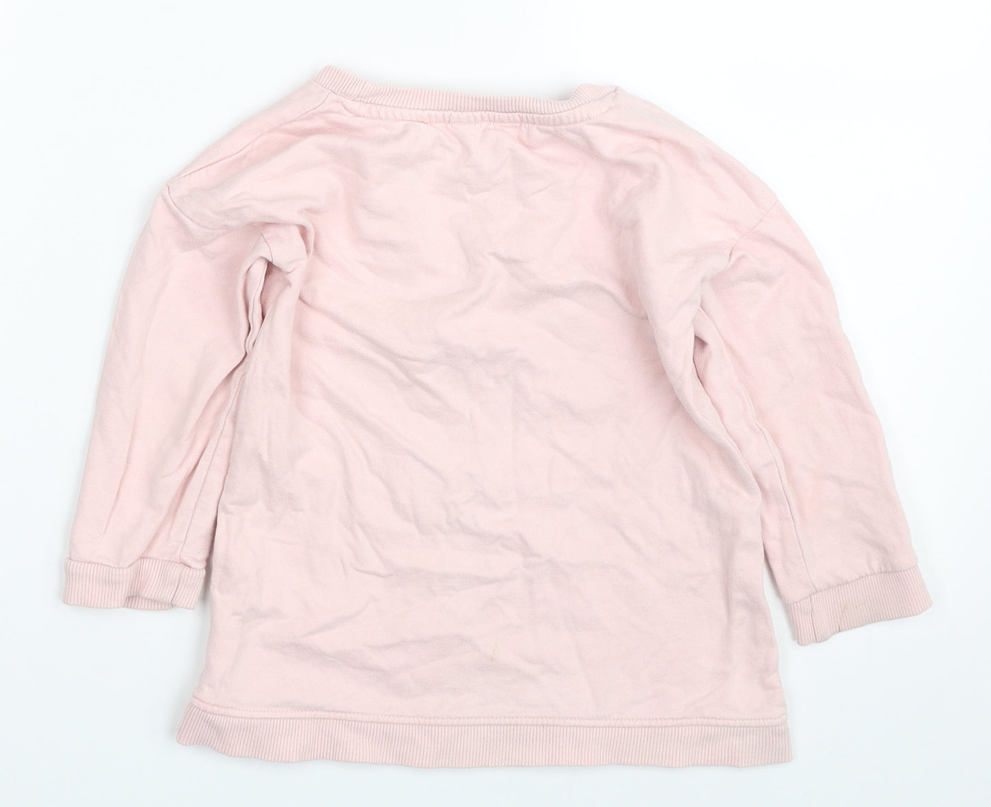 M&Co Girls Pink  Cotton Pullover Sweatshirt Size 2-3 Years  Pullover - Let's Chase Rainbows