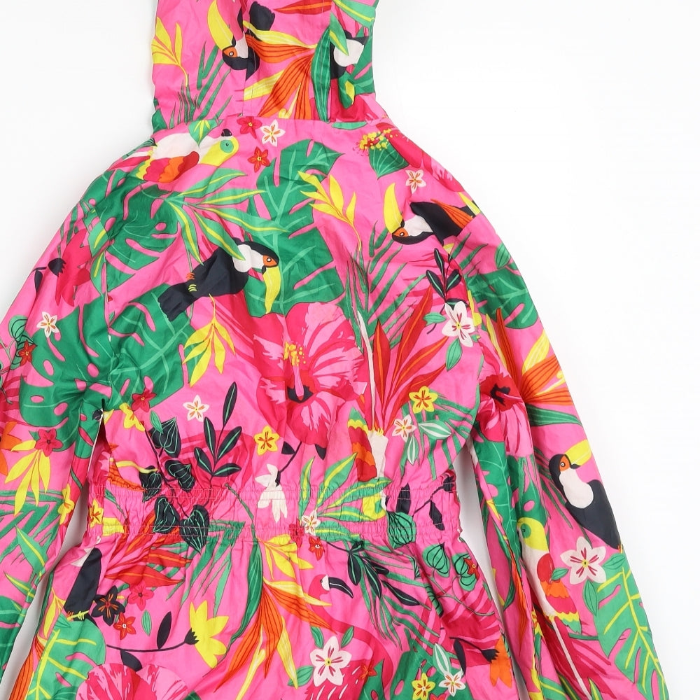 George Girls Multicoloured Floral  Rain Coat Coat Size 9-10 Years  Zip