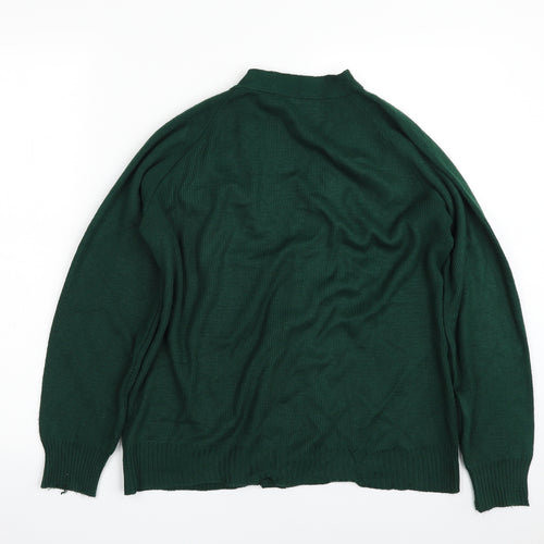 Lifeguard Girls Green V-Neck  Acrylic Cardigan Jumper Size 14 Years  Button