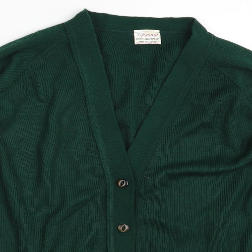 Lifeguard Girls Green V-Neck  Acrylic Cardigan Jumper Size 14 Years  Button