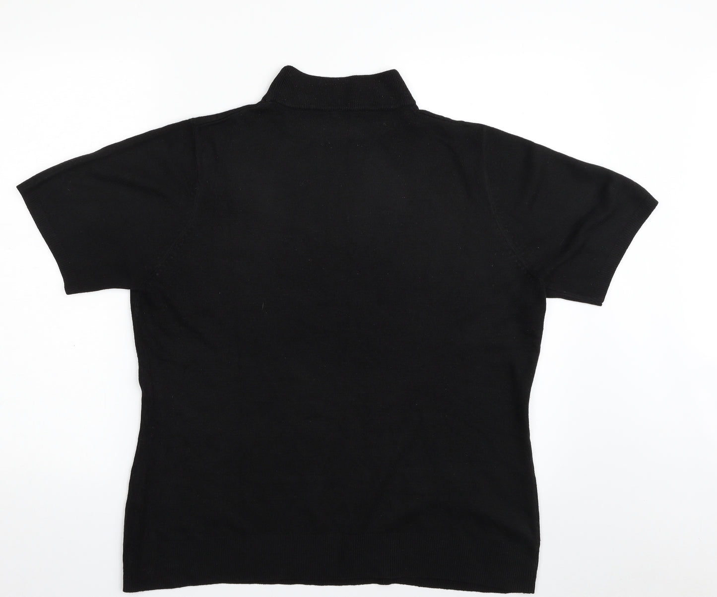 BHS Womens Black High Neck  Acrylic Pullover Jumper Size 18