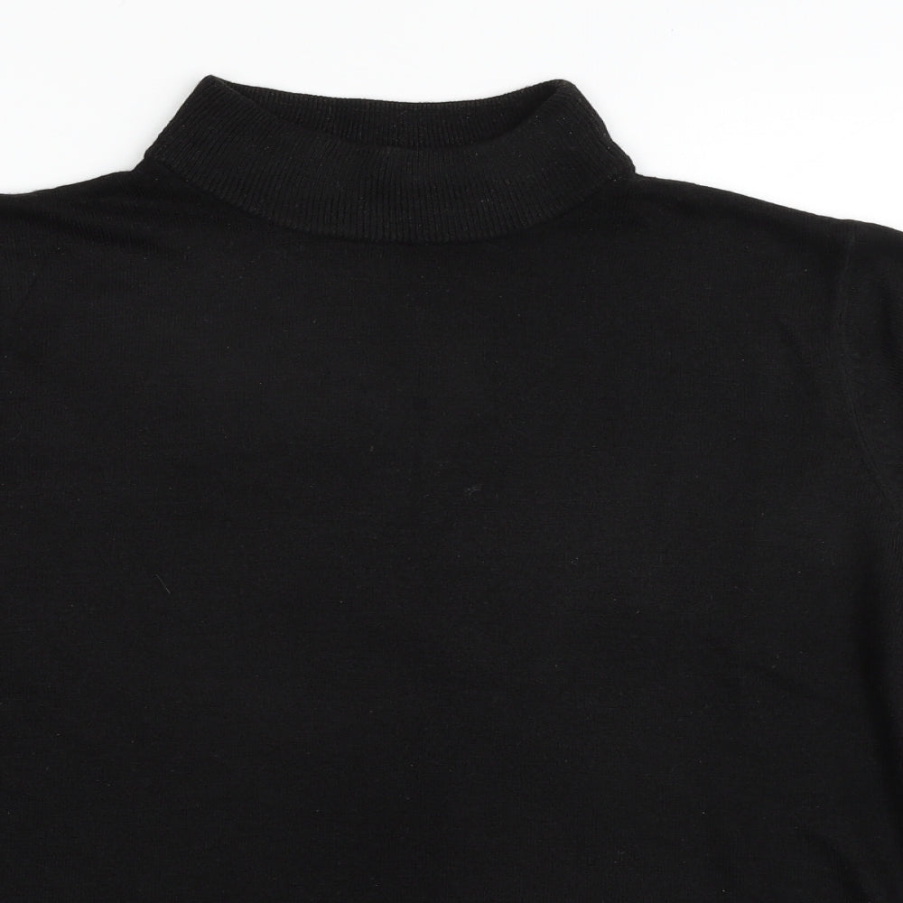 BHS Womens Black High Neck  Acrylic Pullover Jumper Size 18