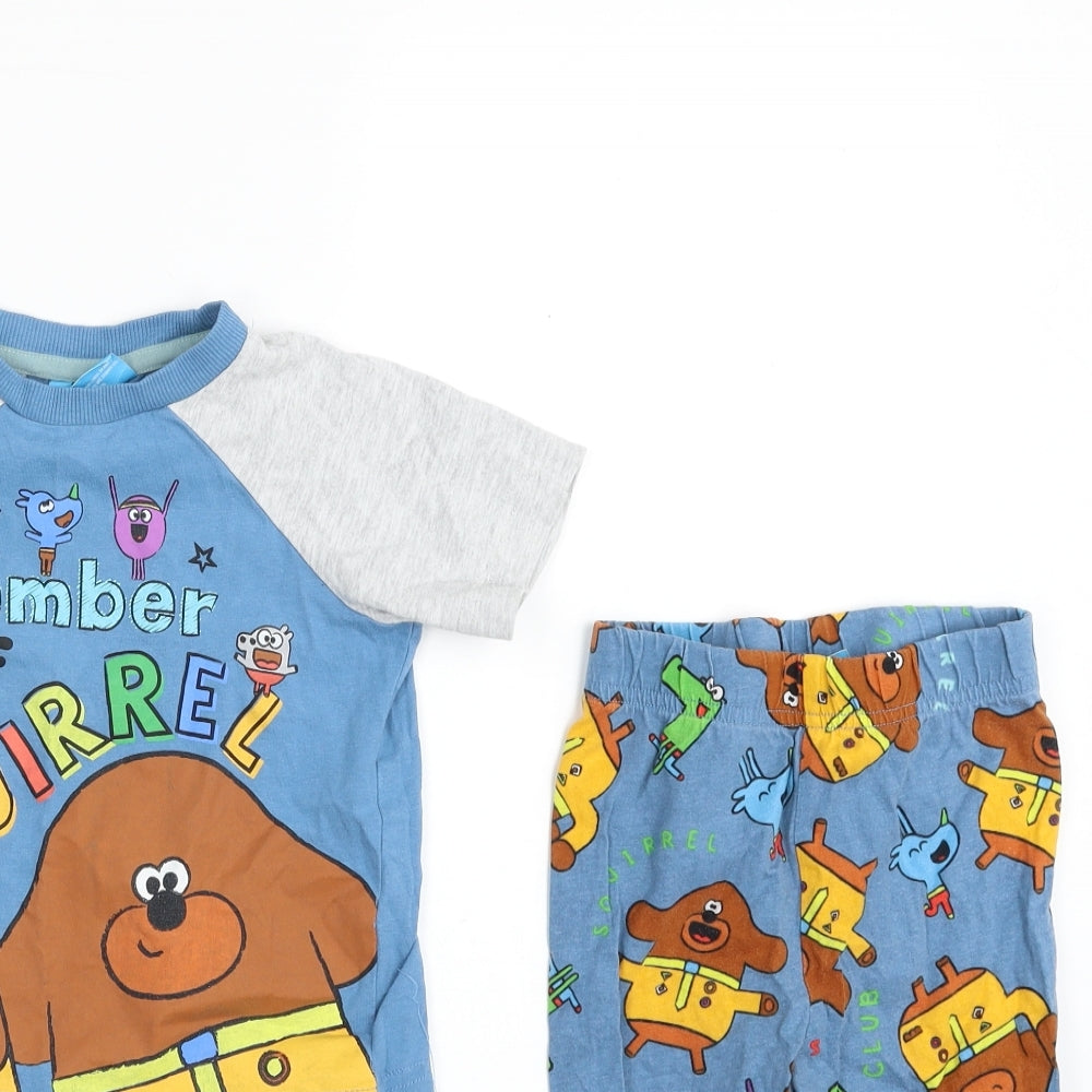 HEY DUGGIE Baby Blue Solid Cotton Babydoll Pyjama Set Size 18-24 Months  Pullover - SQUIRREL