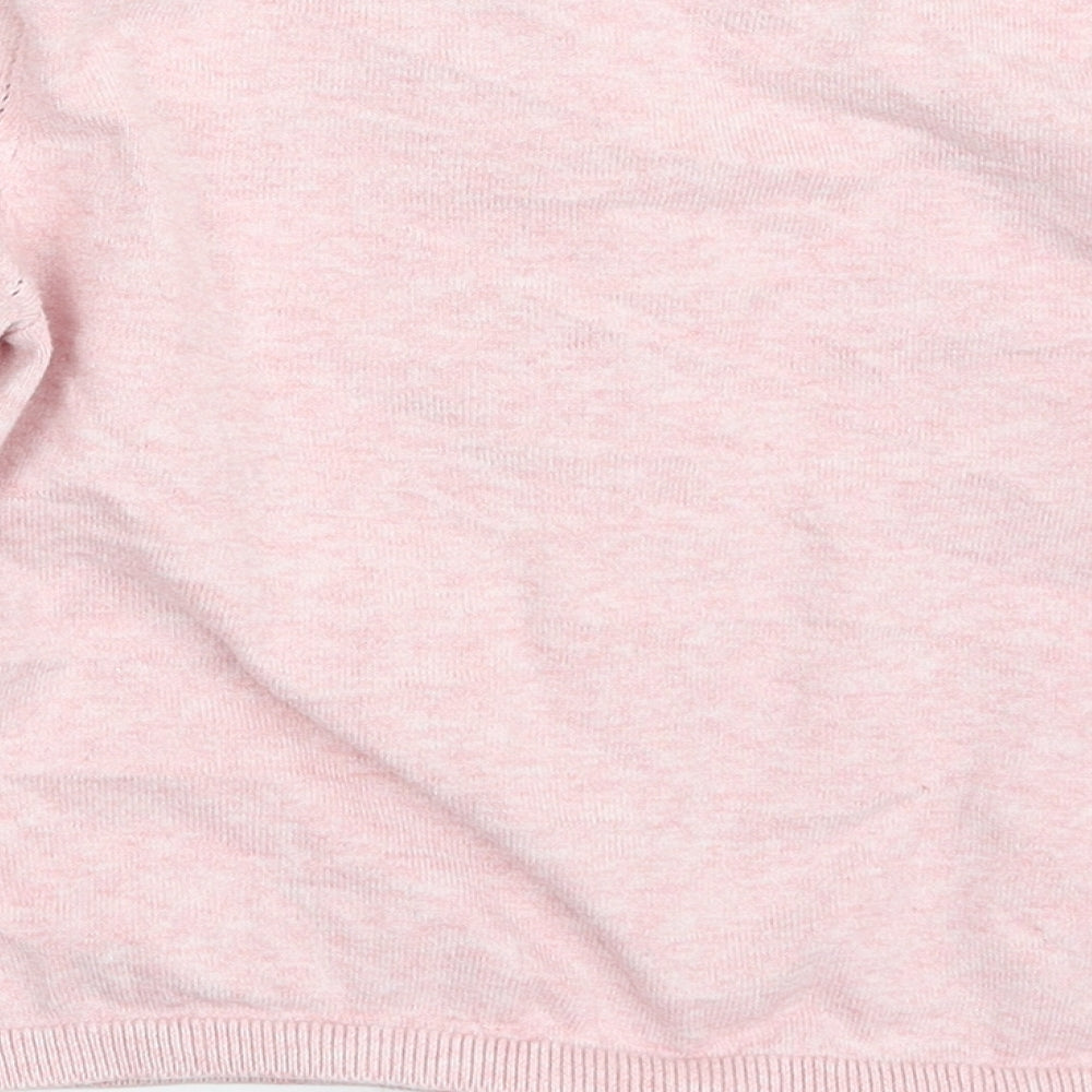 George Girls Pink Crew Neck  Cotton Cardigan Jumper Size 5-6 Years  Button