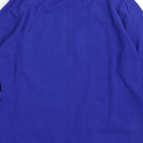 MICHA Womens Blue Scoop Neck Striped Viscose Pullover Jumper Size S   - SIZE S/M