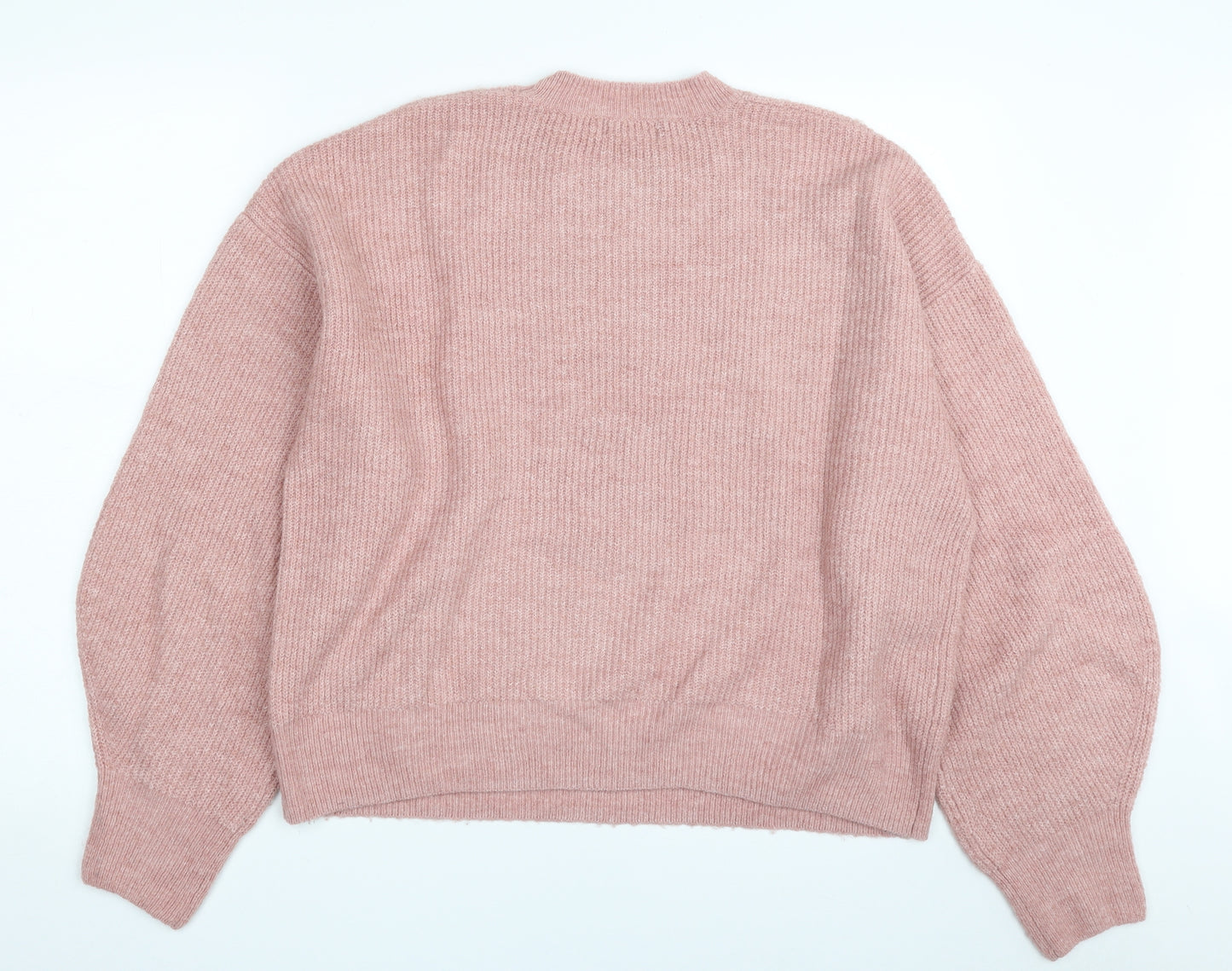 New Look Womens Pink Crew Neck  Acrylic Pullover Jumper Size L