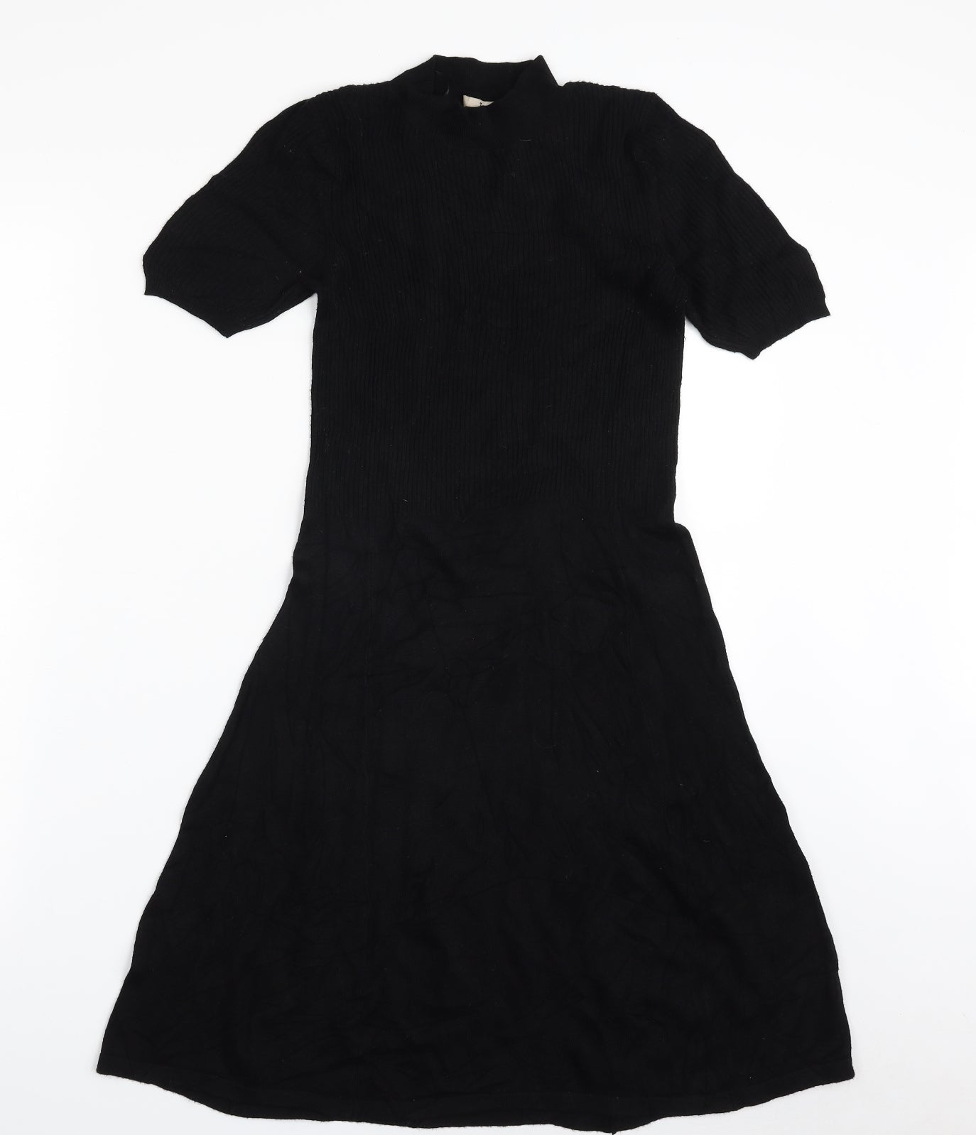TU Womens Black  Viscose Jumper Dress  Size 12  High Neck Pullover
