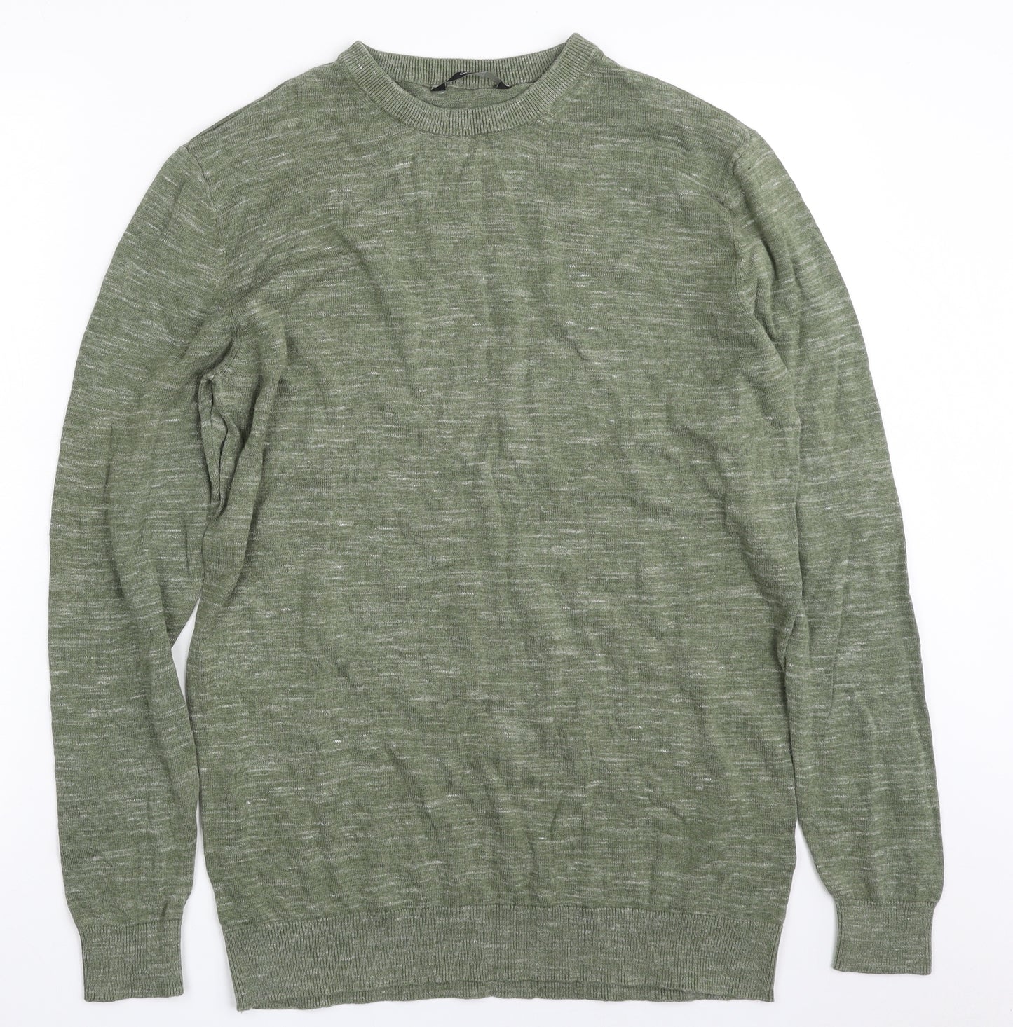 George Mens Green Crew Neck  Cotton Pullover Jumper Size L