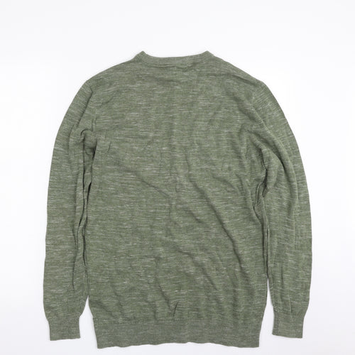 George Mens Green Crew Neck  Cotton Pullover Jumper Size L