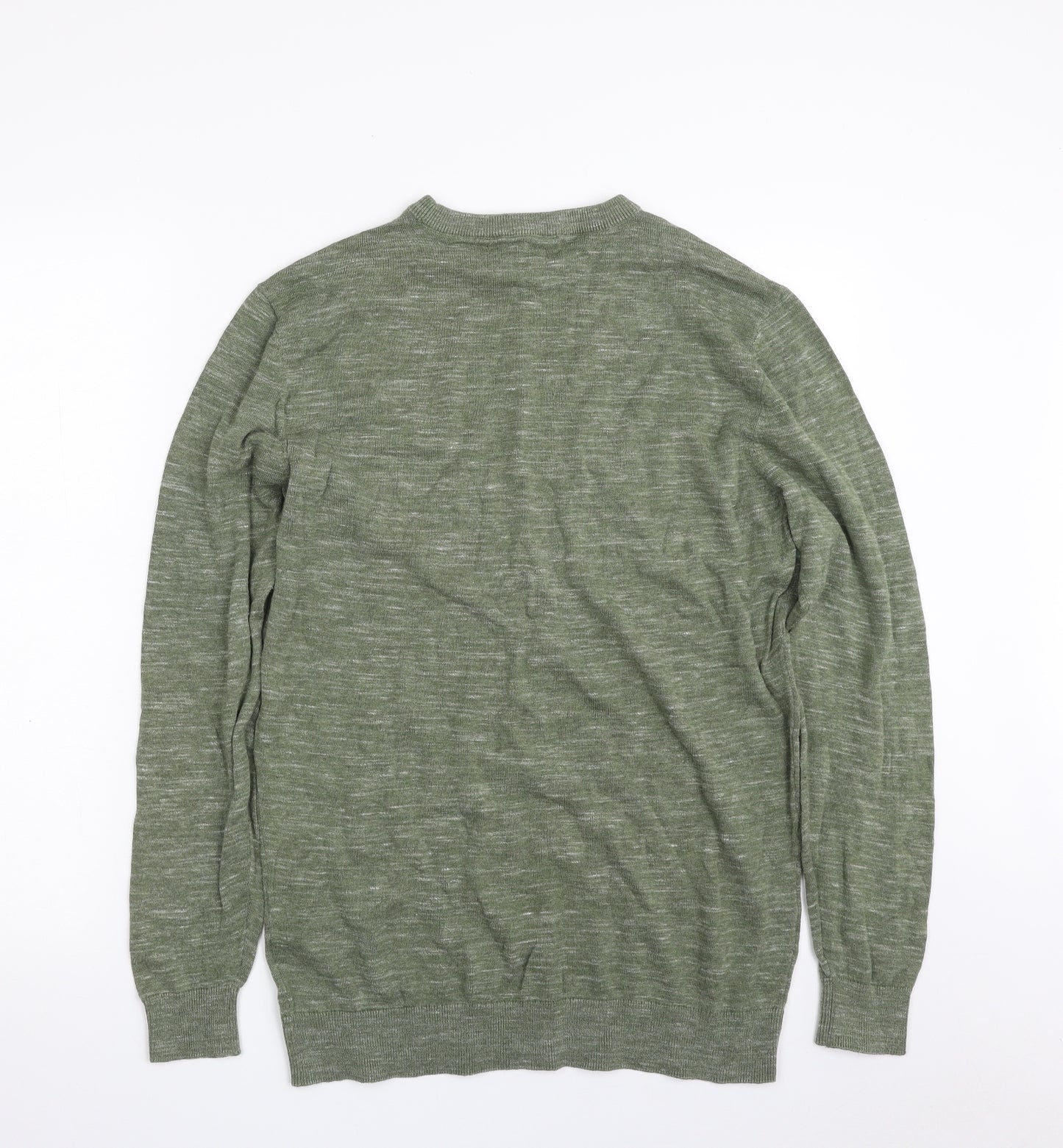 George Mens Green Crew Neck  Cotton Pullover Jumper Size L